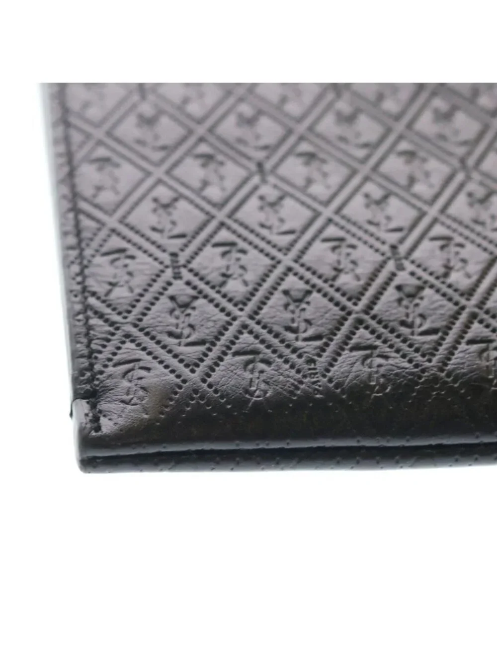 Saint Laurent Paris YSL Monogram Clutch Black Leather Silver - Picture 4 of 7